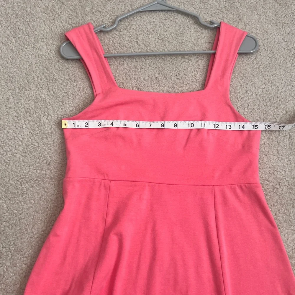 ABLE‎ Coral Pink Square Neck Midi Dress Sleeveless Casual Womens Size Medium